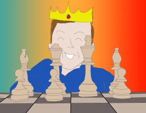 Le roi joue au échecs