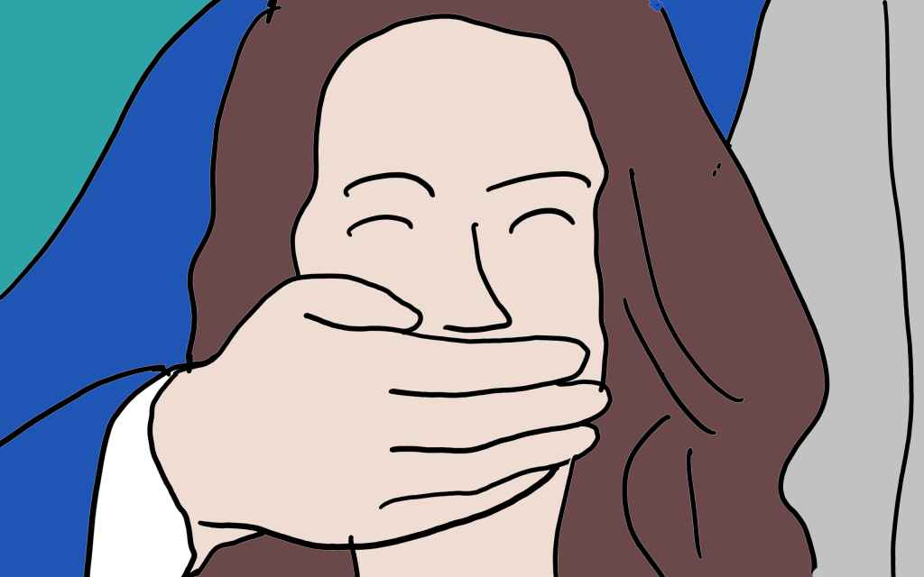 un homme faire taire une femme