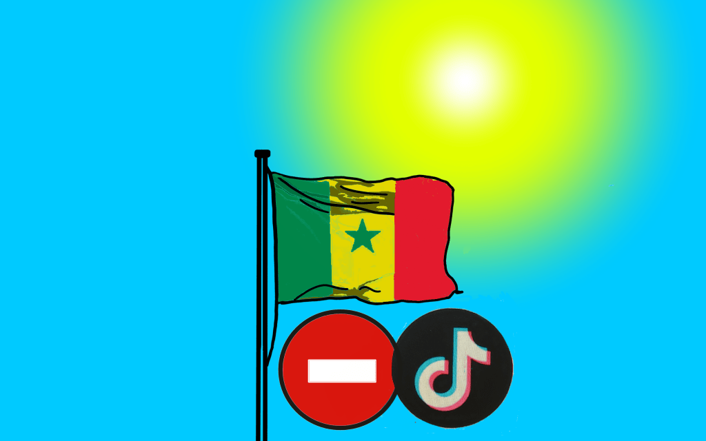 image du drapeau et TikTok interdit au Sénégal