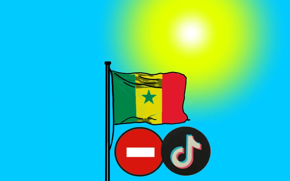 image du drapeau et TikTok interdit au Sénégal