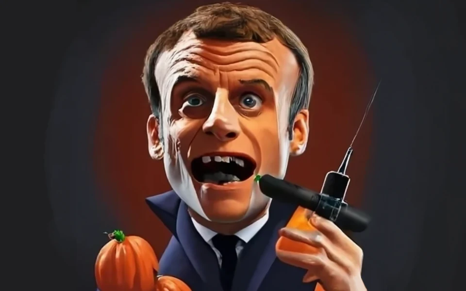 macron spécial halloween généré par craiyon