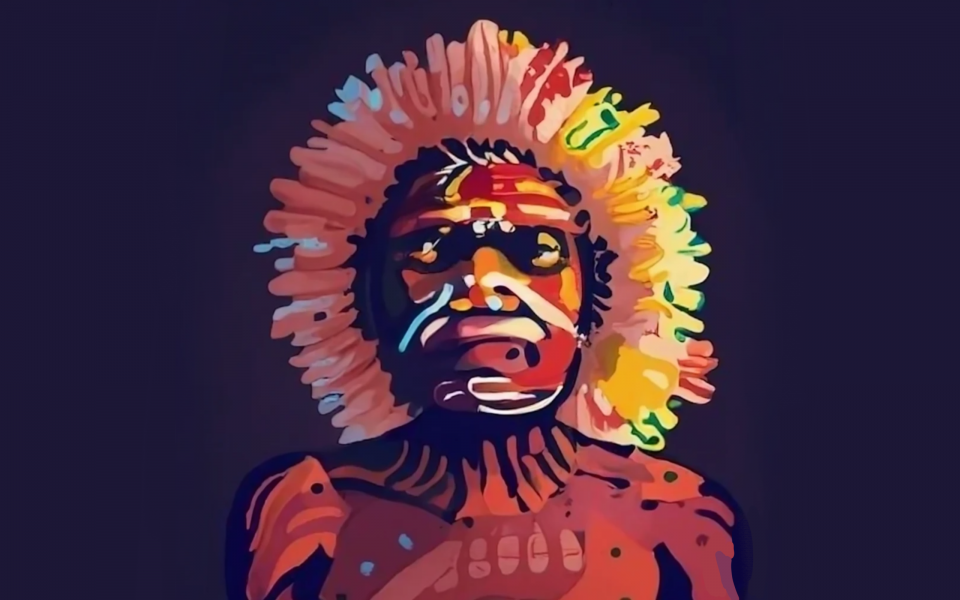 un aborigène australien pop art généré par craiyon