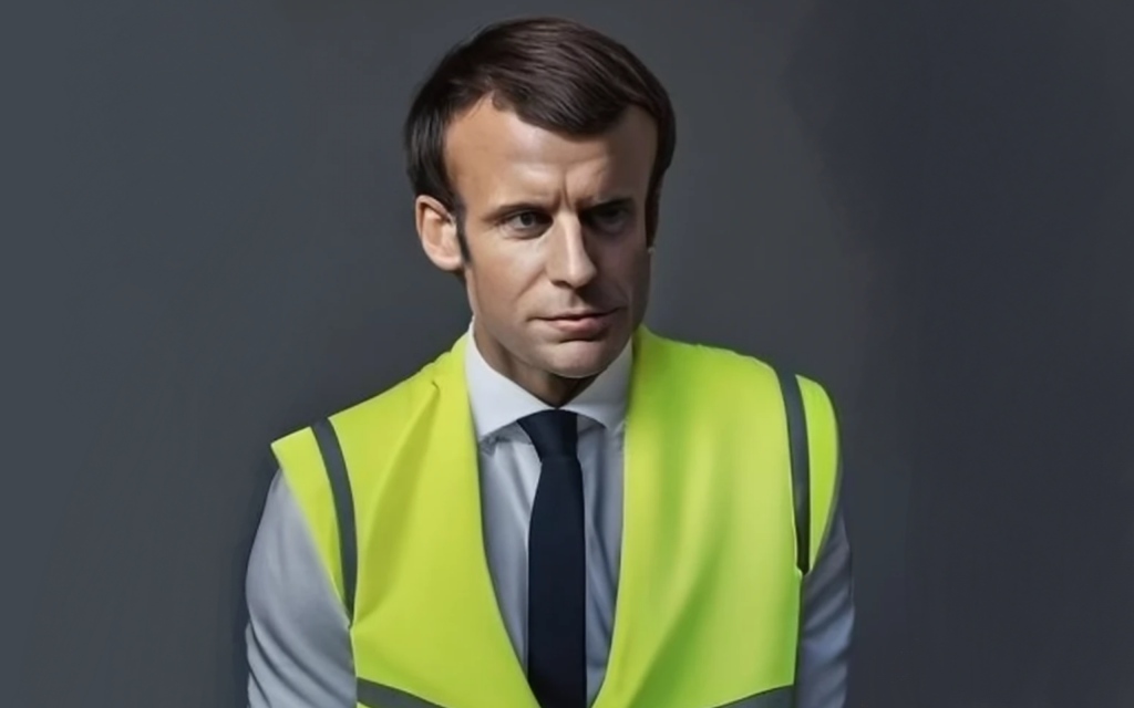 macron gilets jaunes généré par craiyon