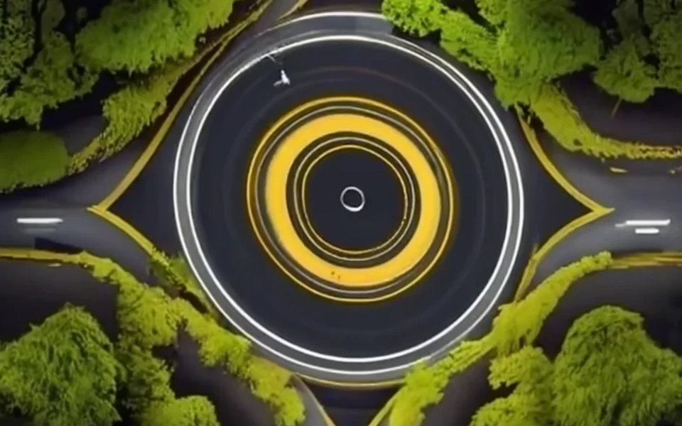 rond point gilets jaunes généré par craiyon