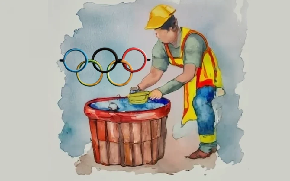 travailleur sans papier Jo 2024 généré par craiyon