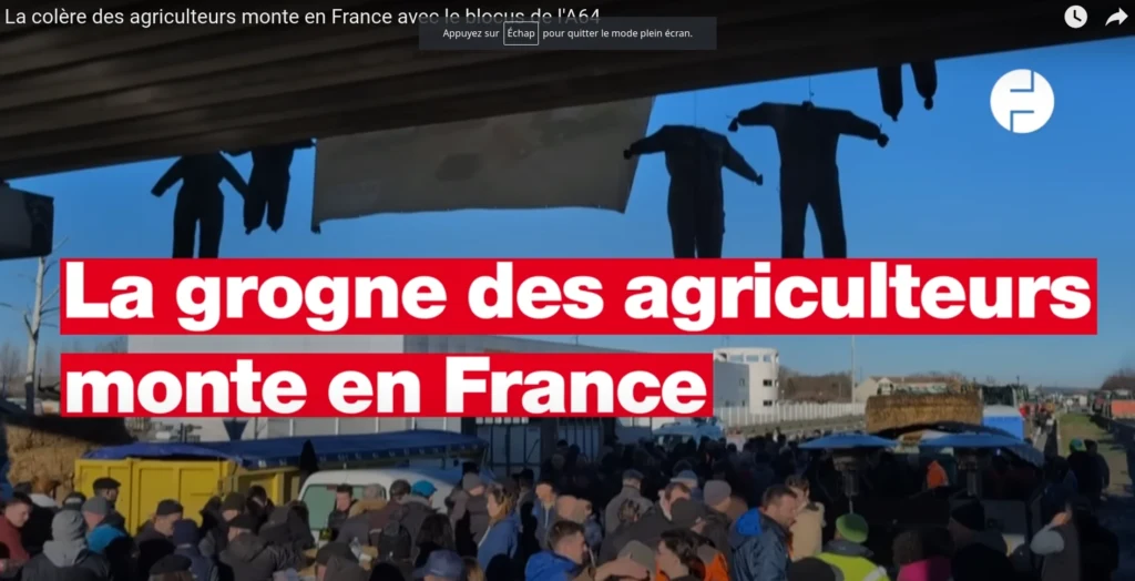 colère des agriculteurs extrait image youtube