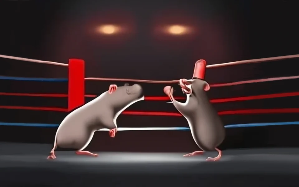 rats dans un ring généré par craiyon