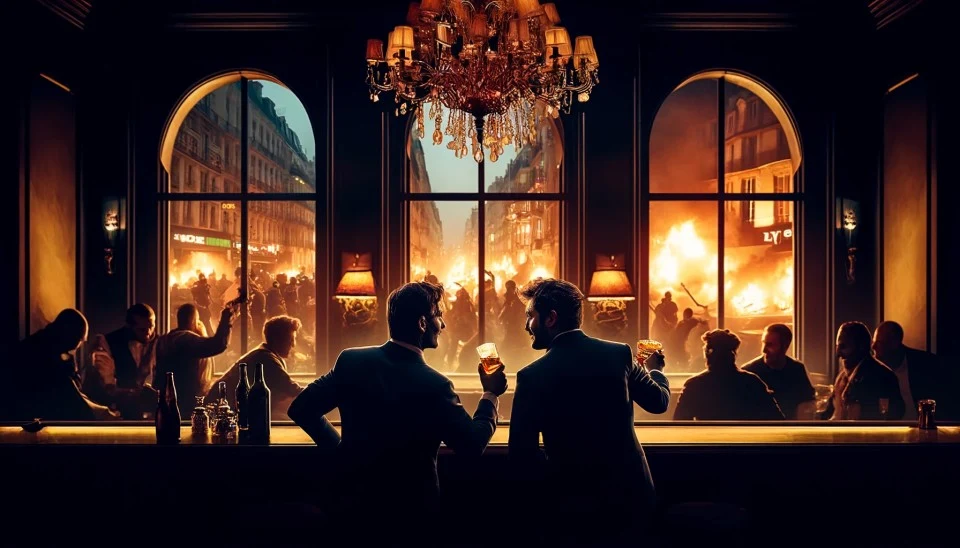 macron et darmanin au bar
