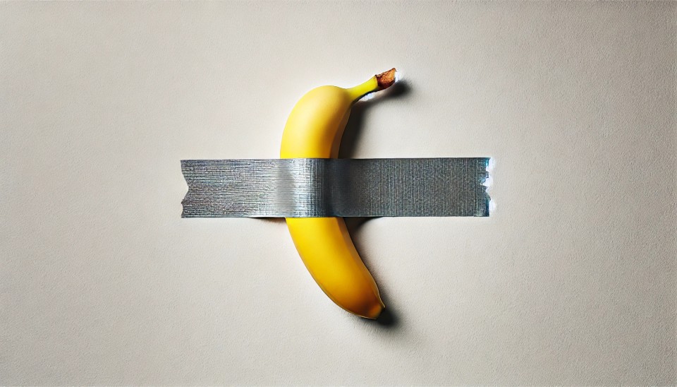 bananne accroché a un mur