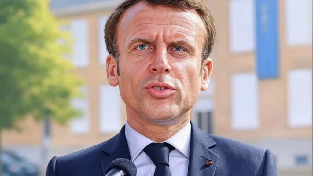 Emmanuel Macron lors d’un discours sur la réforme des vacances scolaires, visant à améliorer la compétitivité de l’éducation française.