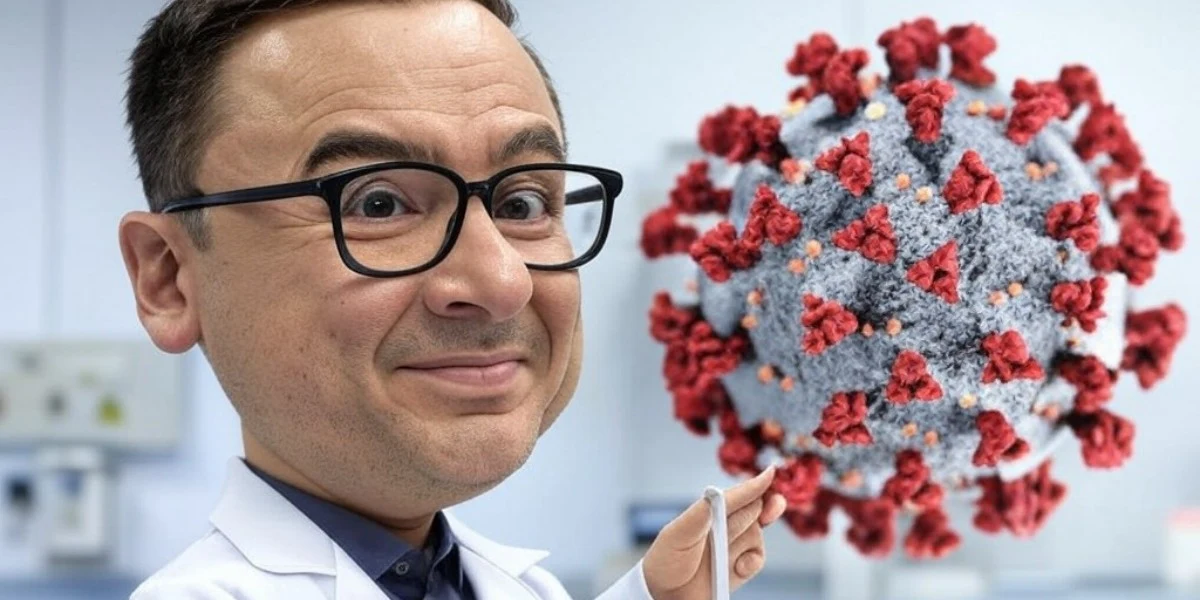 Illustration humoristique sur la confirmation d’une fuite de laboratoire à Wuhan comme origine du COVID-19, selon la Maison Blanche.