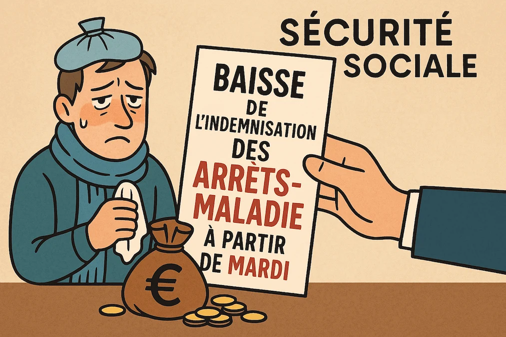 Baisse des indemnités d’arrêt-maladie décidée par l’État en 2025