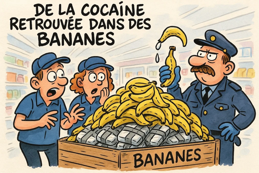 Des bananes avec des paquets de cocaïne dissimulés dessous