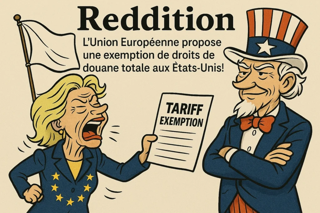 Ursula von der Leyen signant la suppression des droits de douane avec les États-Unis