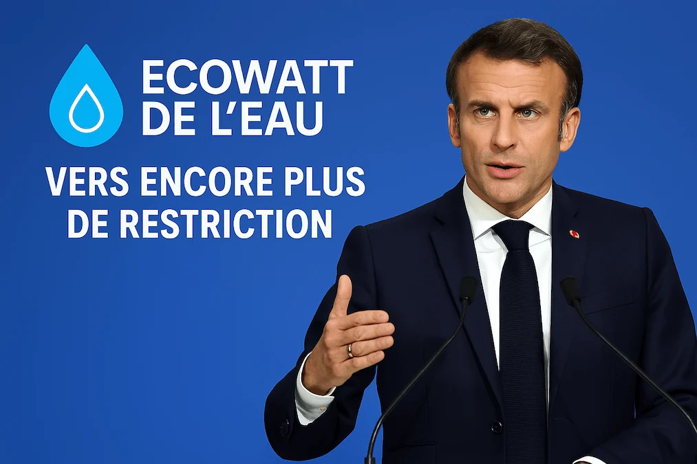 Emmanuel Macron annonce Ecowatt de l’eau et les restrictions hydriques