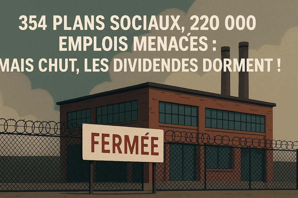 Usine fermée en France – plan social – emploi menacé – chômage industriel