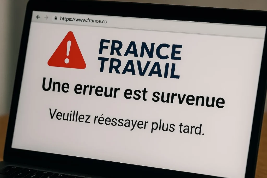 Écran d’erreur de France Travail, bug massif empêchant les chômeurs de s’actualiser