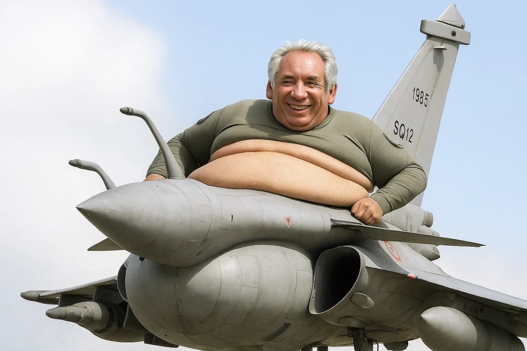 François Bayrou coincé dans le cockpit d’un Rafale au Bourget