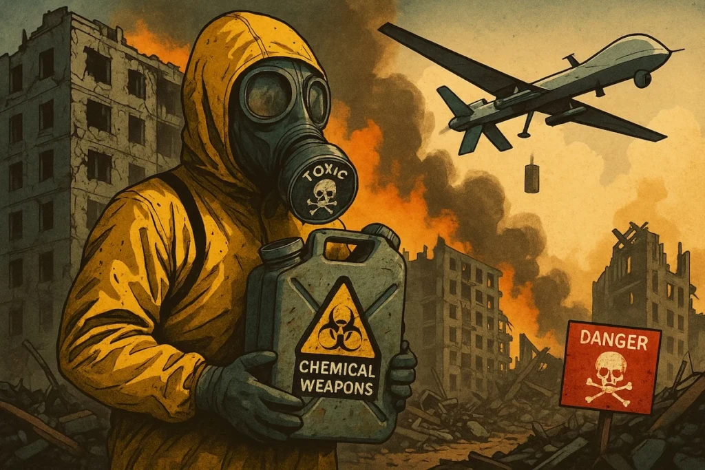 armes chimiques Ukraine chloropicrine laboratoire Donetsk drones