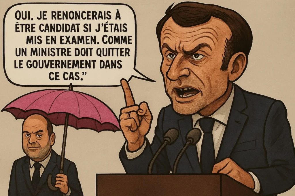 Emmanuel Macron entouré de ministres mis en examen, sourire inclus