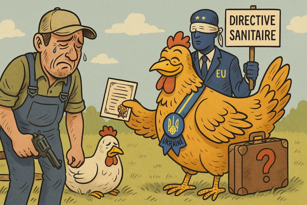 Éleveurs français contraints d’abattre 8 250 poules saines à cause d’une poussière suspecte de salmonelle.