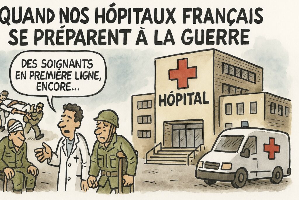 Hôpital français transformé en centre de soins de guerre pour soldats blessés