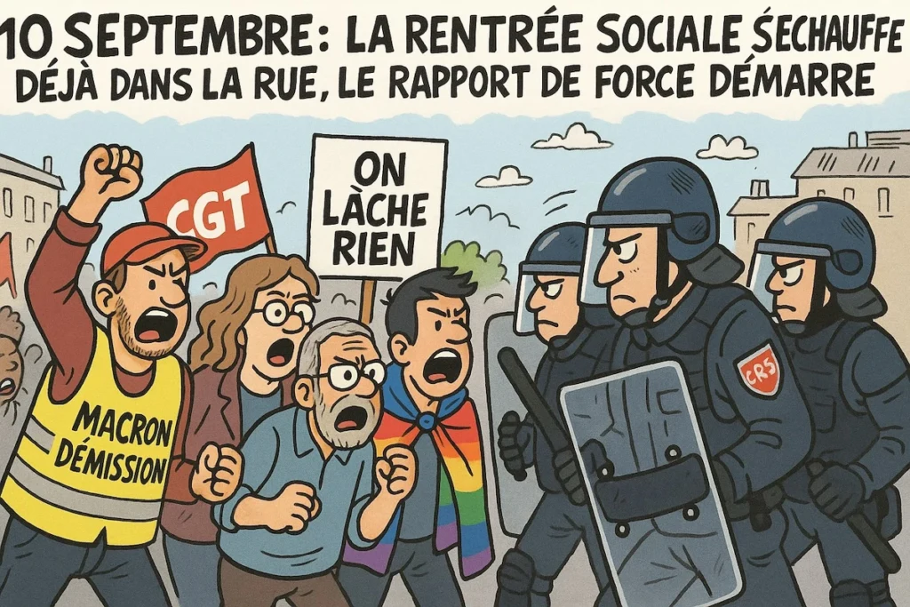 Manifestants dans la rue lors de la mobilisation du 10 septembre en France