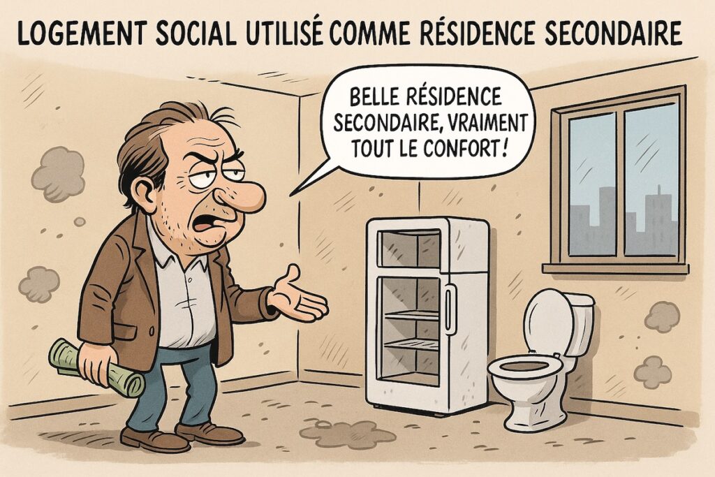 Appartement parisien vide, frigo débranché et poussière, symbole d’un logement social transformé en résidence secondaire