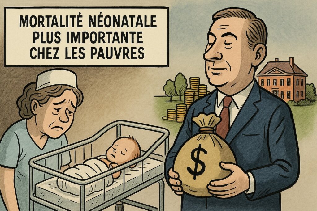 Nouveau-né allongé dans un berceau d’hôpital illustrant les inégalités sociales