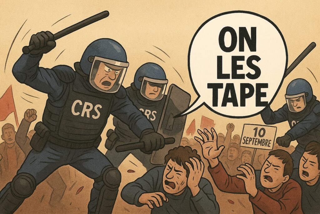 Bruno Retailleau lors de son lapsus « on les tape », symbole du 10 septembre et de la répression