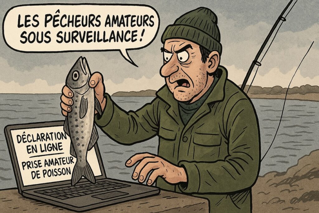Pêcheur amateur déclarant en ligne sa prise de poisson en 2026