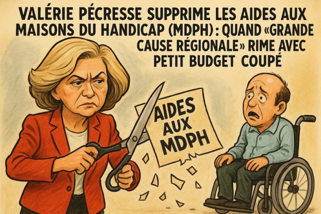 Valérie Pécresse coupant les aides régionales aux Maisons départementales des personnes handicapées