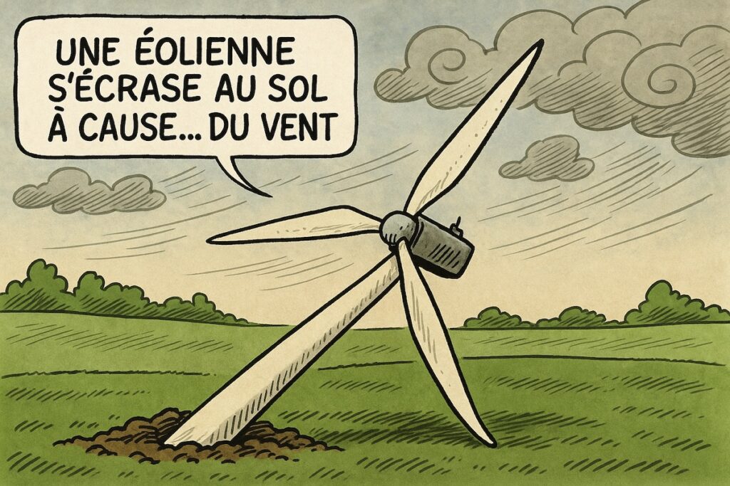 Éolienne géante effondrée aux Pays-Bas à cause du vent