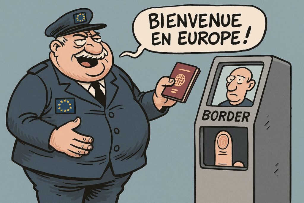 borne de contrôle automatisé avec empreintes et photo à la frontière européenne