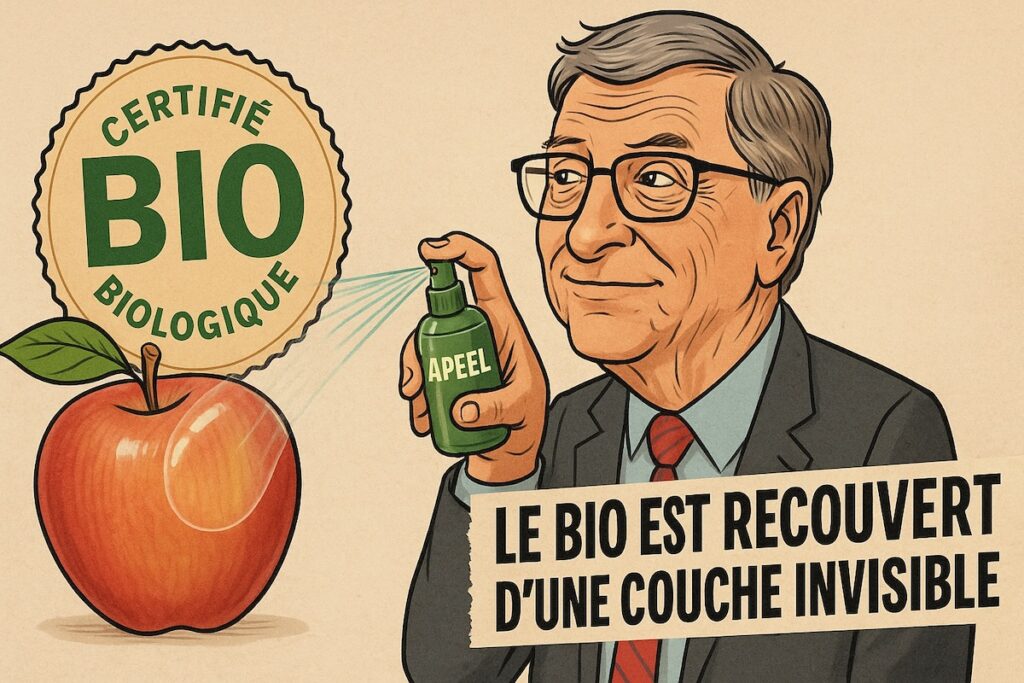 Fruit bio recouvert d’un film Apeel invisible