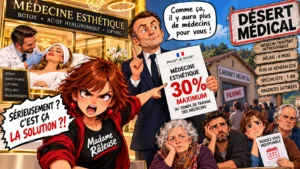 Madame Râleuse dénonce la pénurie de médecins et le projet gouvernemental de limiter le Botox pour lutter contre les déserts médicaux.